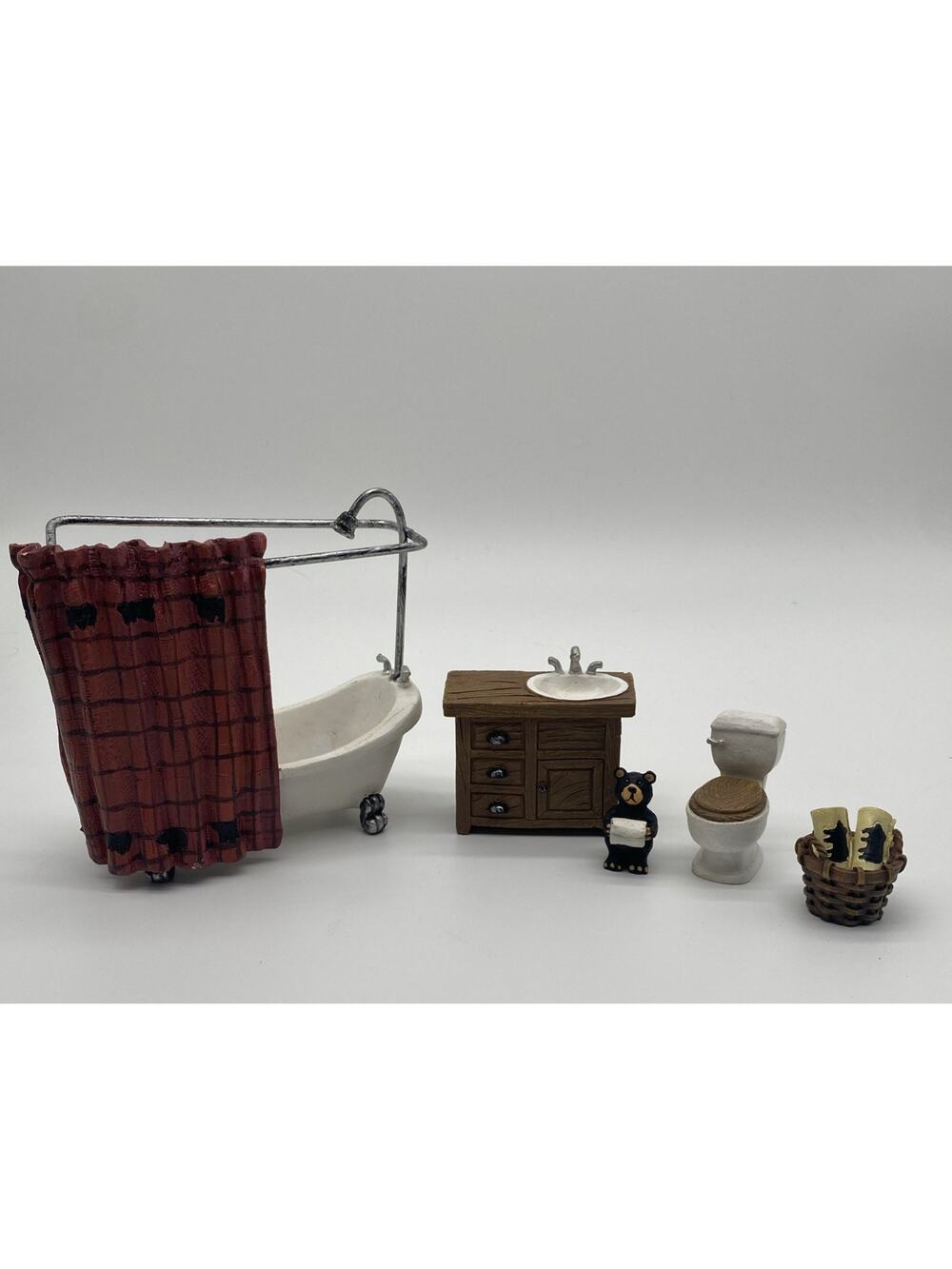 Northwoods Mini Bathroom Set 5pcs Dollhouse Decor